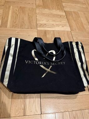 Victoria's Secret Black & Gold Tote Bag
